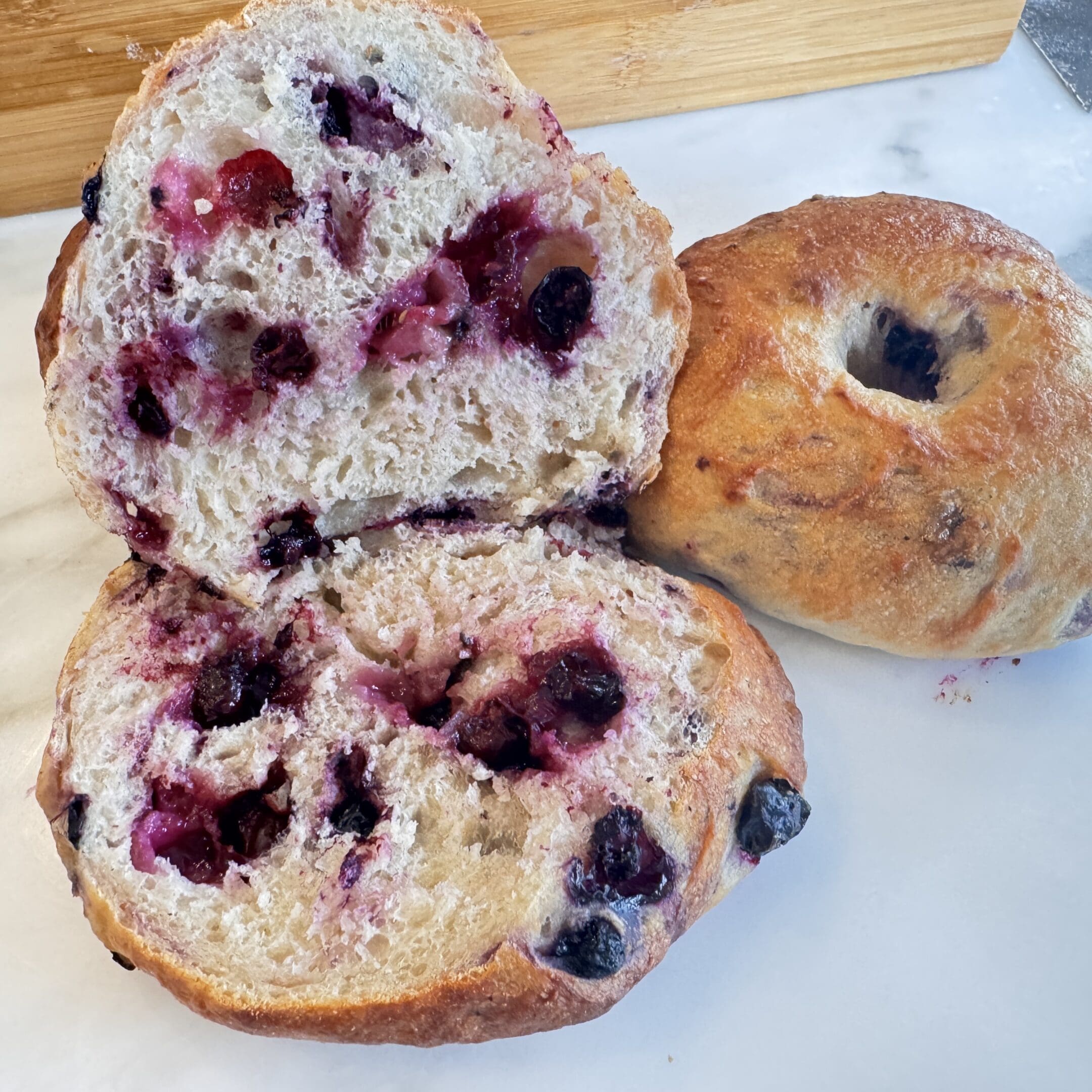 Sourdough Blueberry Bagels